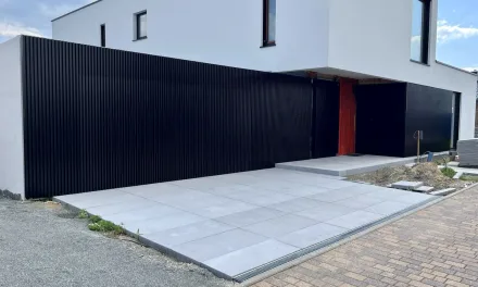 The magic invisible garage doors with linarte wall cladding