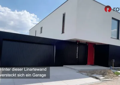 Porte di garage invisibili con il rivestimento murale Linarte