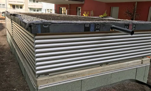 Ventilation du parking souterrain avec capot de toit végétalisé
