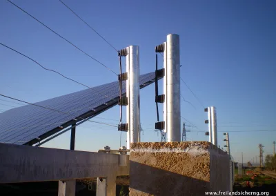 Overklimbeveiliging met elektrische afrastering op een muur