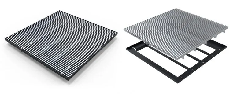 Griglie a pavimento in alluminio: ventilazione efficiente nelle sale server.