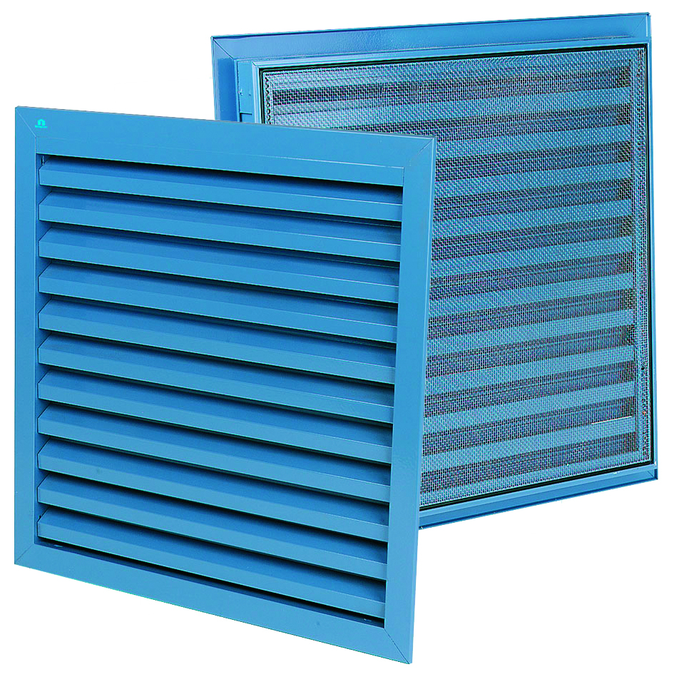 Renson Lüftungsgitter 411 und rotec W11 mit Lamellen und Insektenschutz aus Edelstahl