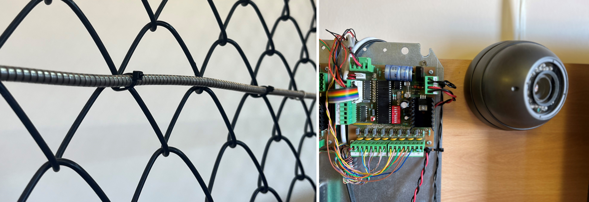 rotec APS Flexiguard Sensorkabel mit Edelstahlummantelung, Analyser und Kameraüberwachung für elektronische Zaunüberwachung